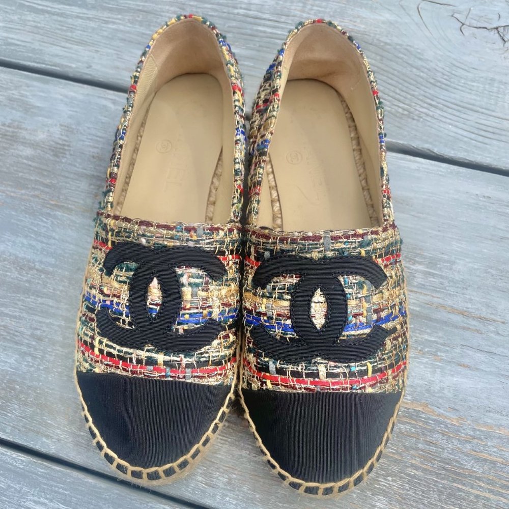 Chanel Tweed & Grosgrain Espadrilles Multicolor size EU 36 / US 6 - Picture 5 of 5